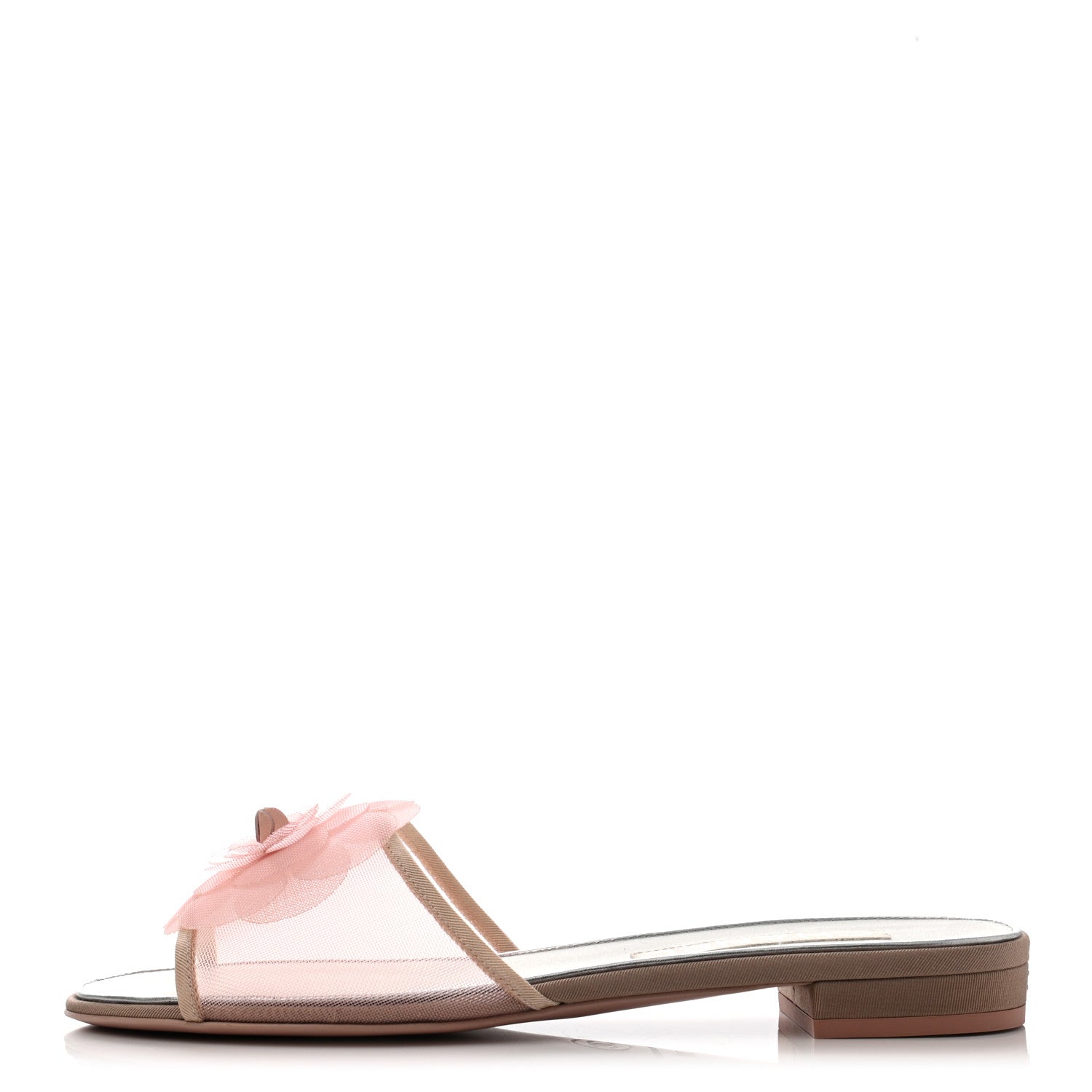 Chanel Mesh Grosgrain Camellia Sandal Mule 37 Pink 1 of 8