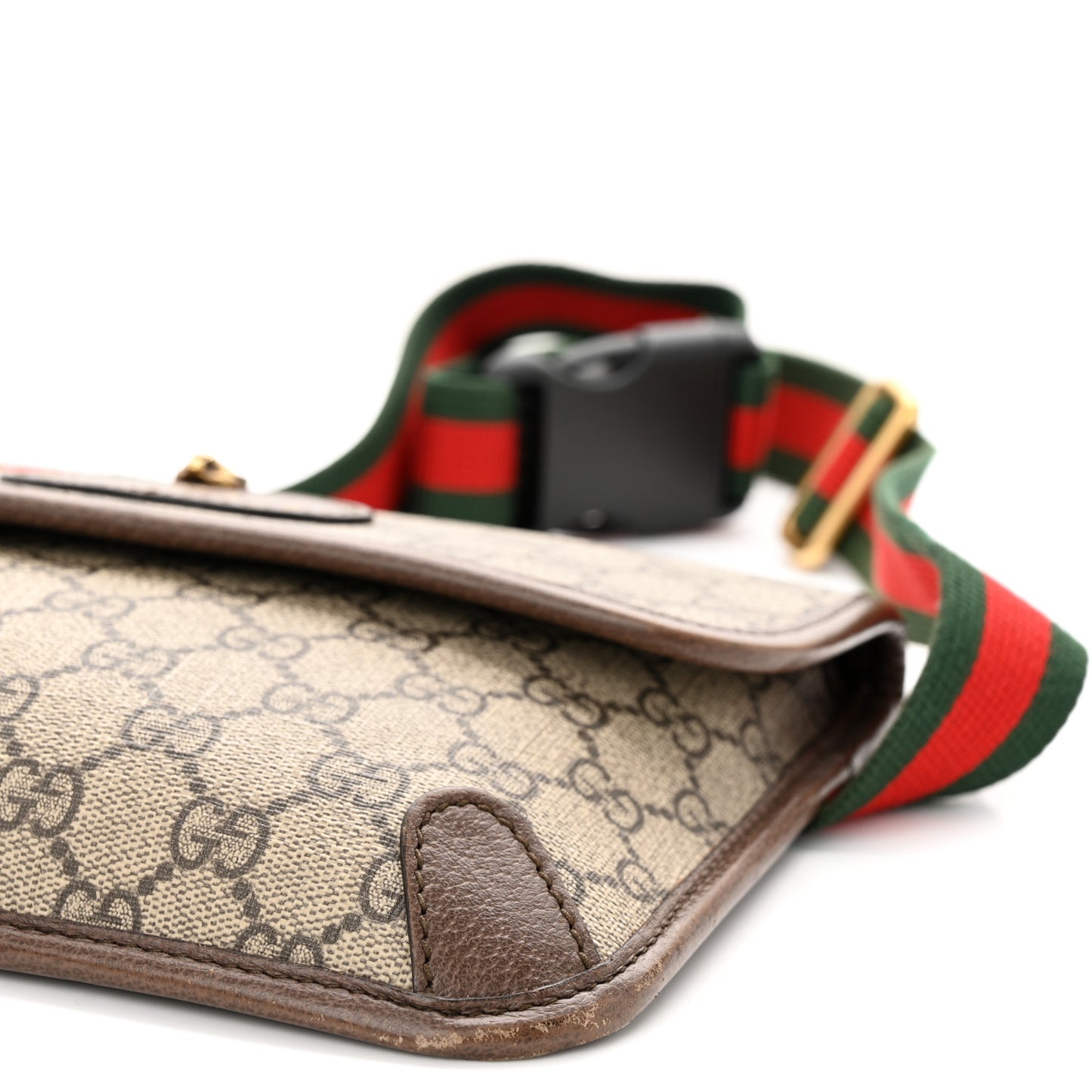 GG Supreme Monogram Neo Vintage Web Belt Bag Brown