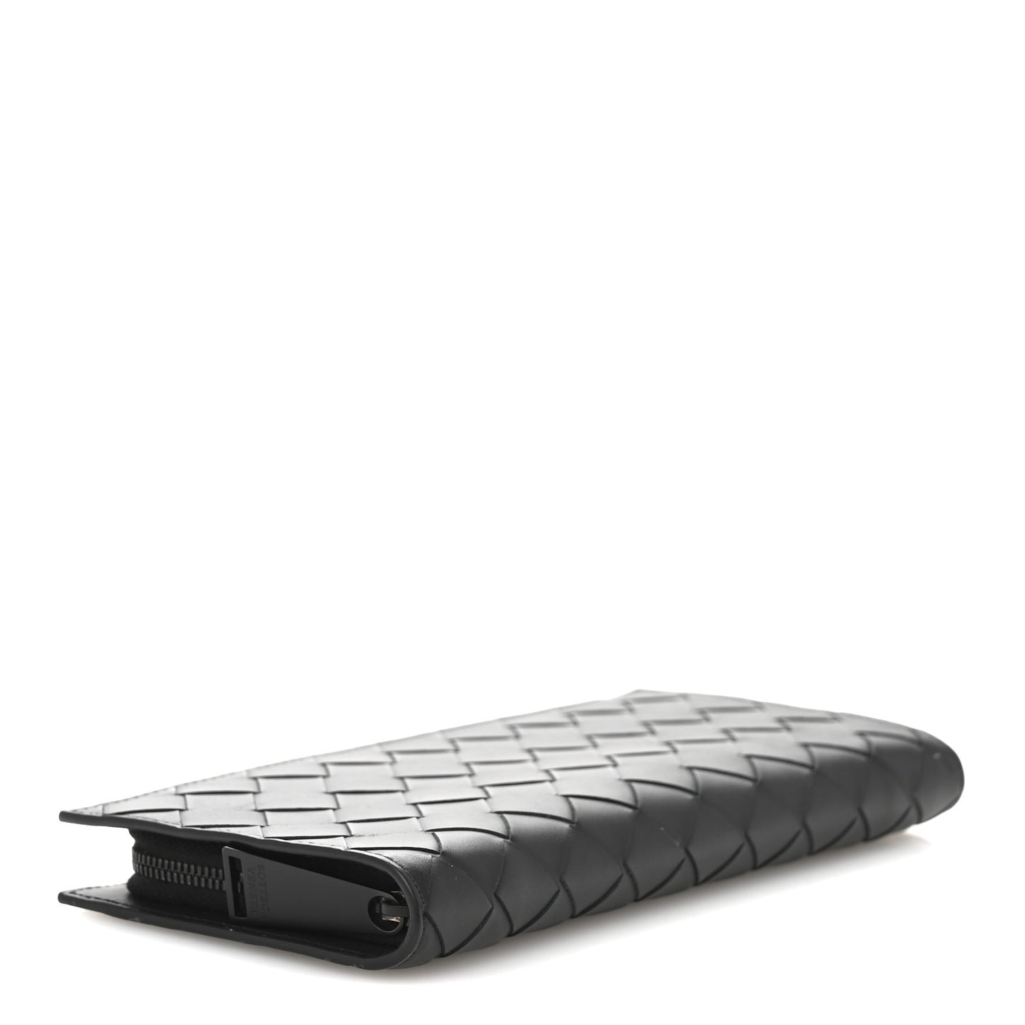 Nappa Intrecciato Zip Wallet Black