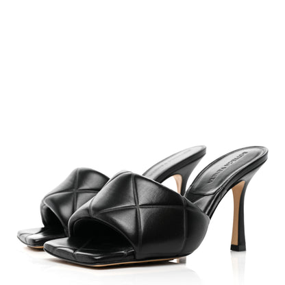 Bottega Veneta Nappa Quilted Rubber Lido Mule Sandals 36.5 Black 3 of 7