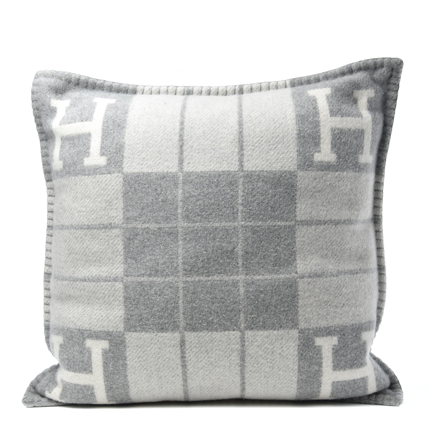 Hermes Wool Cashmere Avalon III Pillow PM Ecru Gris Clair 1 of 3