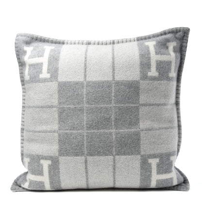 Hermes Wool Cashmere Avalon III Pillow PM Ecru Gris Clair 1 of 3