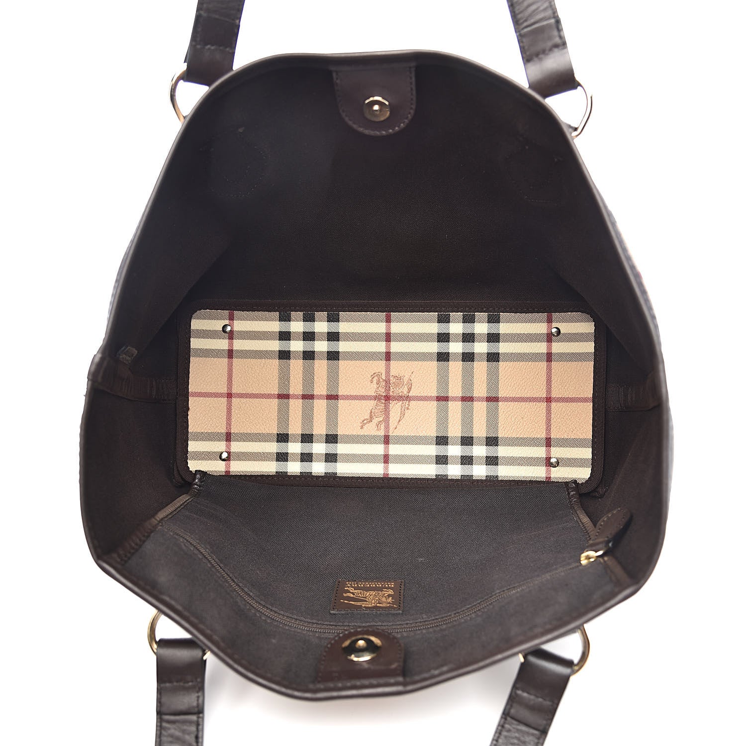 Burberry Haymarket Check Tote Chocolate 5 of 12