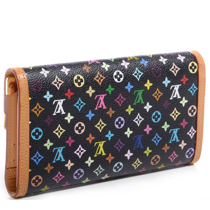 Louis Vuitton Monogram Multicolor Porte Tresor International Wallet Black 3 of 8
