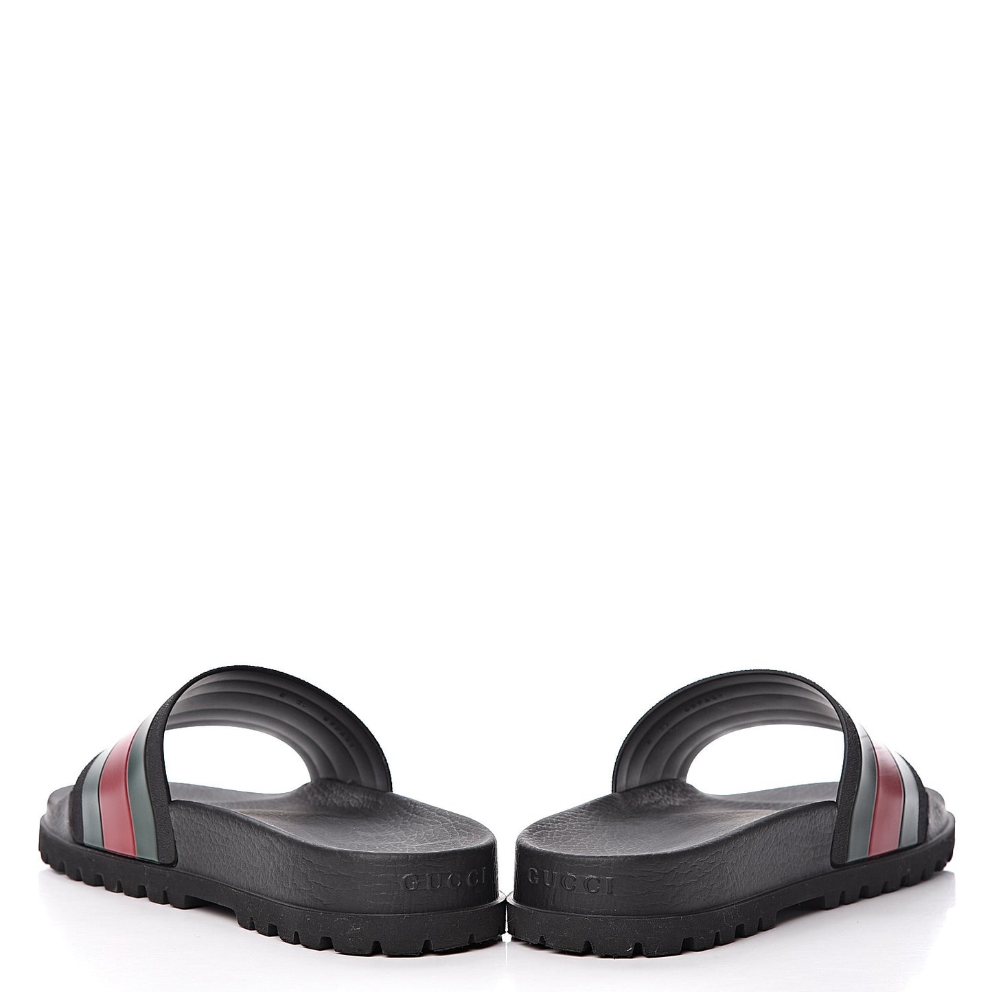Rubber Web Mens Lug Sole Slide Sandals 10 Black Green Red