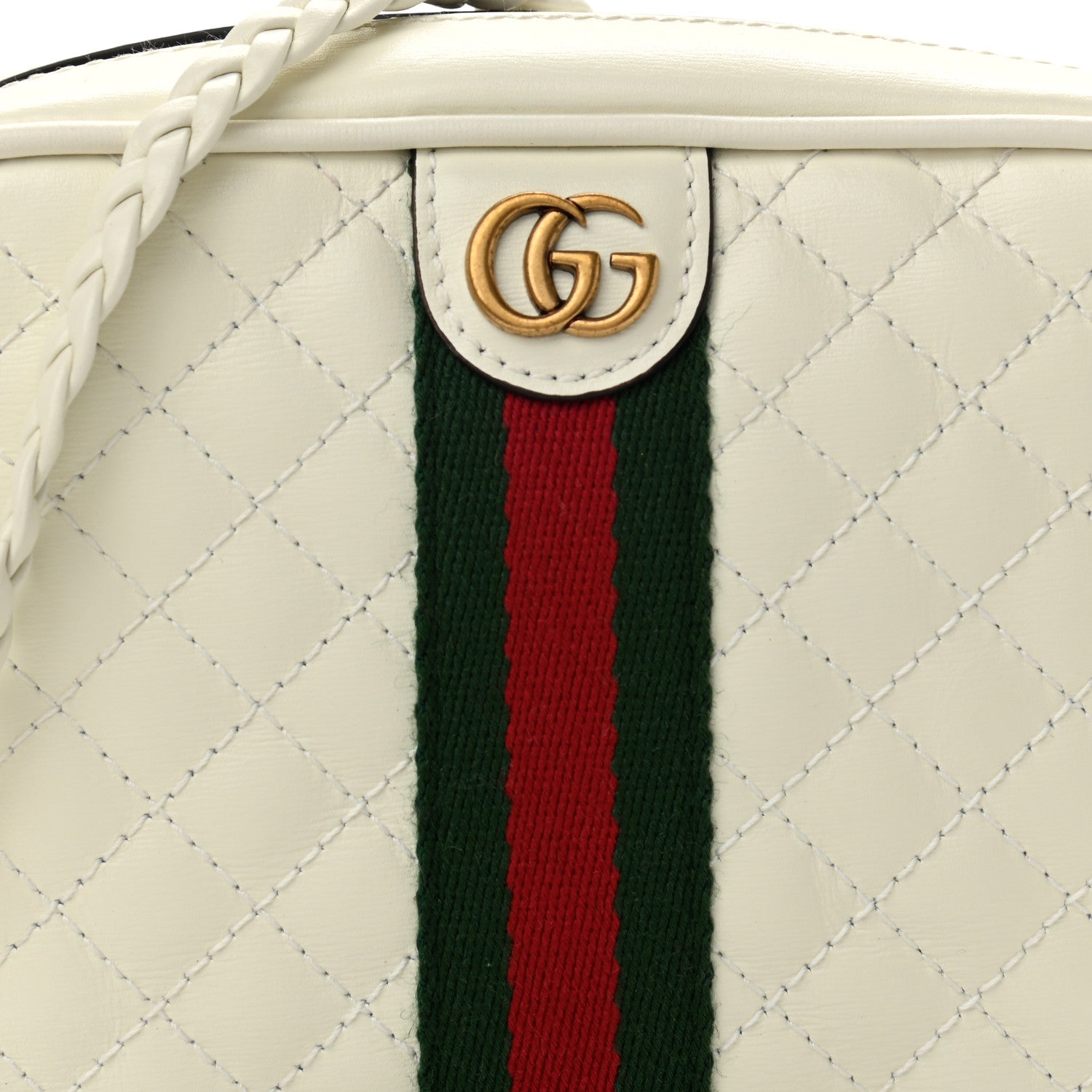 Gucci Calfskin Web Trapuntata Mini Shoulder Bag Off White 8 of 11