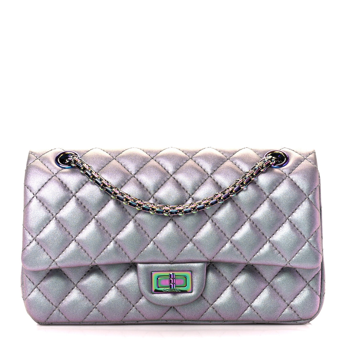 Iridescent Lambskin Quilted 2.55 Reissue 225 Flap Light Purple