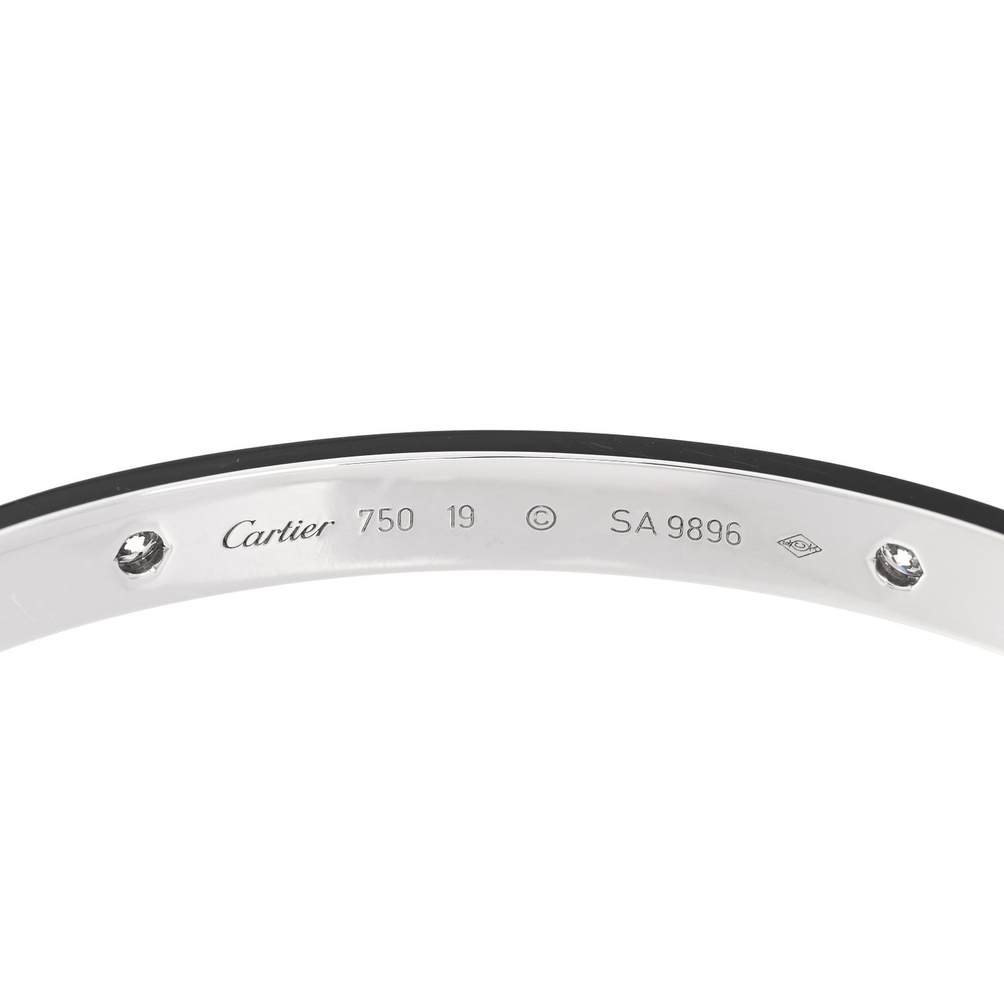 18K White Gold 4 Diamond LOVE Bracelet 19