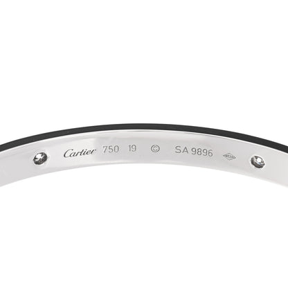 Cartier 18K White Gold 4 Diamond LOVE Bracelet 19 3 of 6