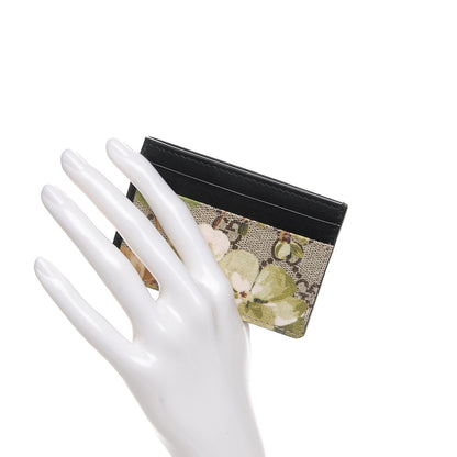 Gucci GG Supreme Monogram Blooms Card Holder Beige New Military Black 2 of 7