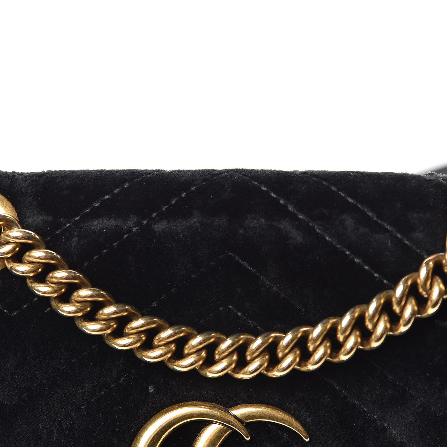 Velvet Matelasse Mini GG Marmont Shoulder Bag Black