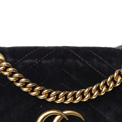 Gucci Velvet Matelasse Mini GG Marmont Shoulder Bag Black 20 of 21