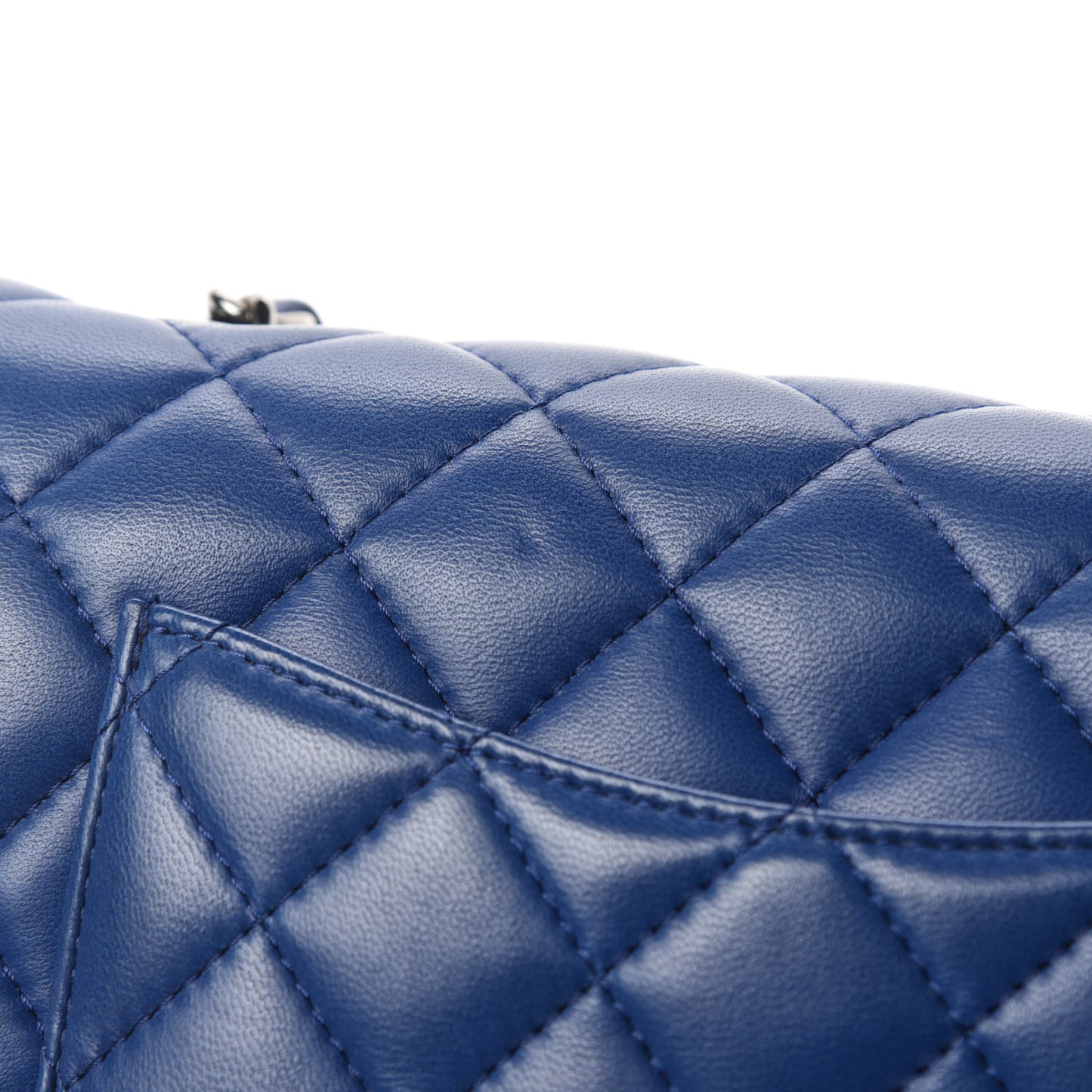 Lambskin Quilted Mini Rectangular Flap Blue