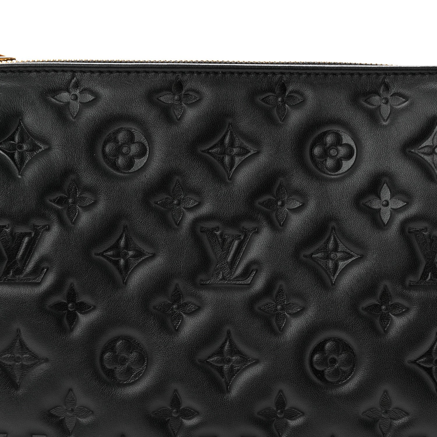 Louis Vuitton Lambskin Embossed Monogram Coussin PM Black 7 of 9