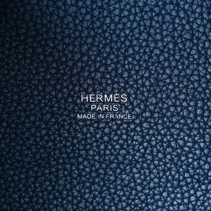 Hermes Taurillon Clemence Picotin Lock 18 PM Deep Blue 6 of 13