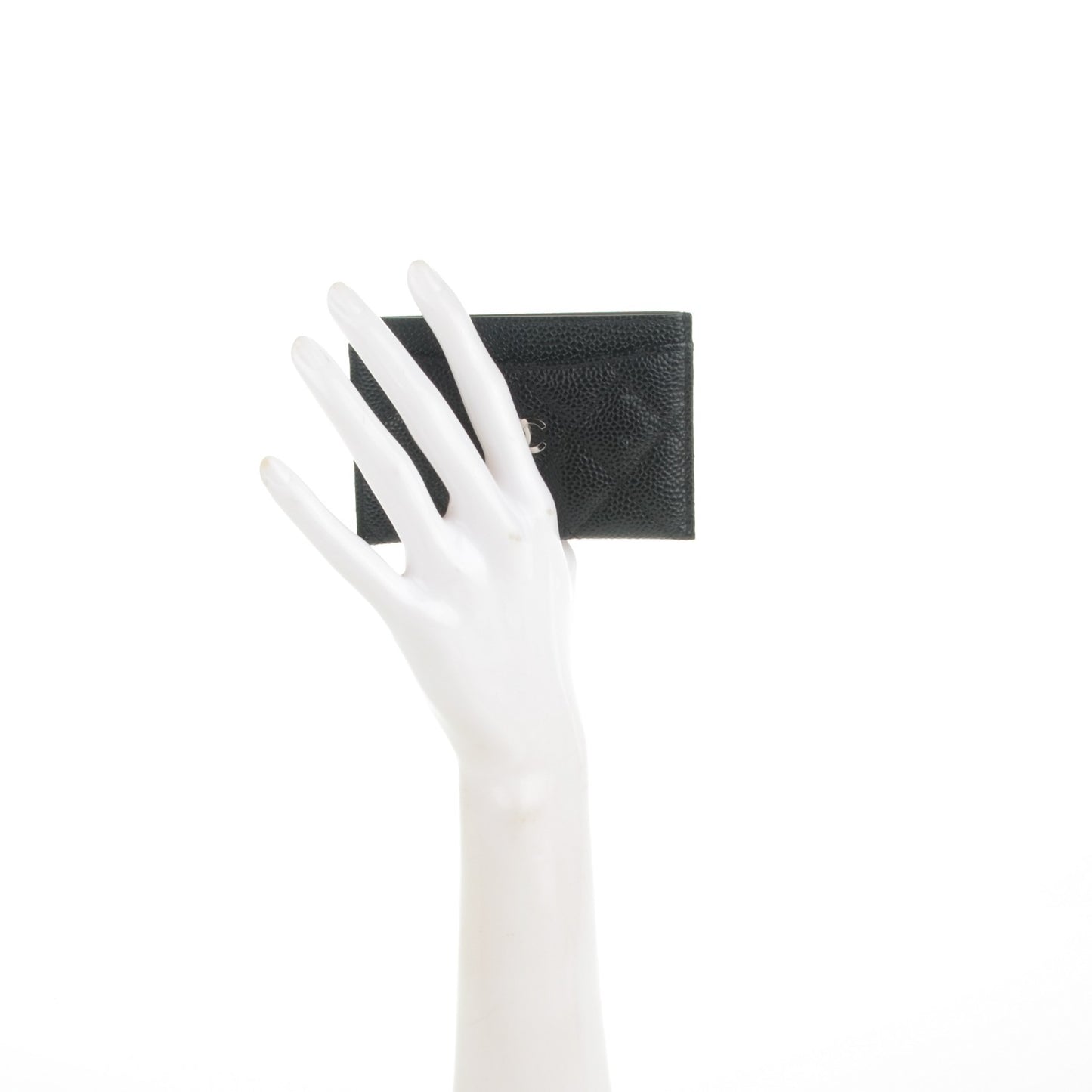 Caviar Quilted Card Holder Black