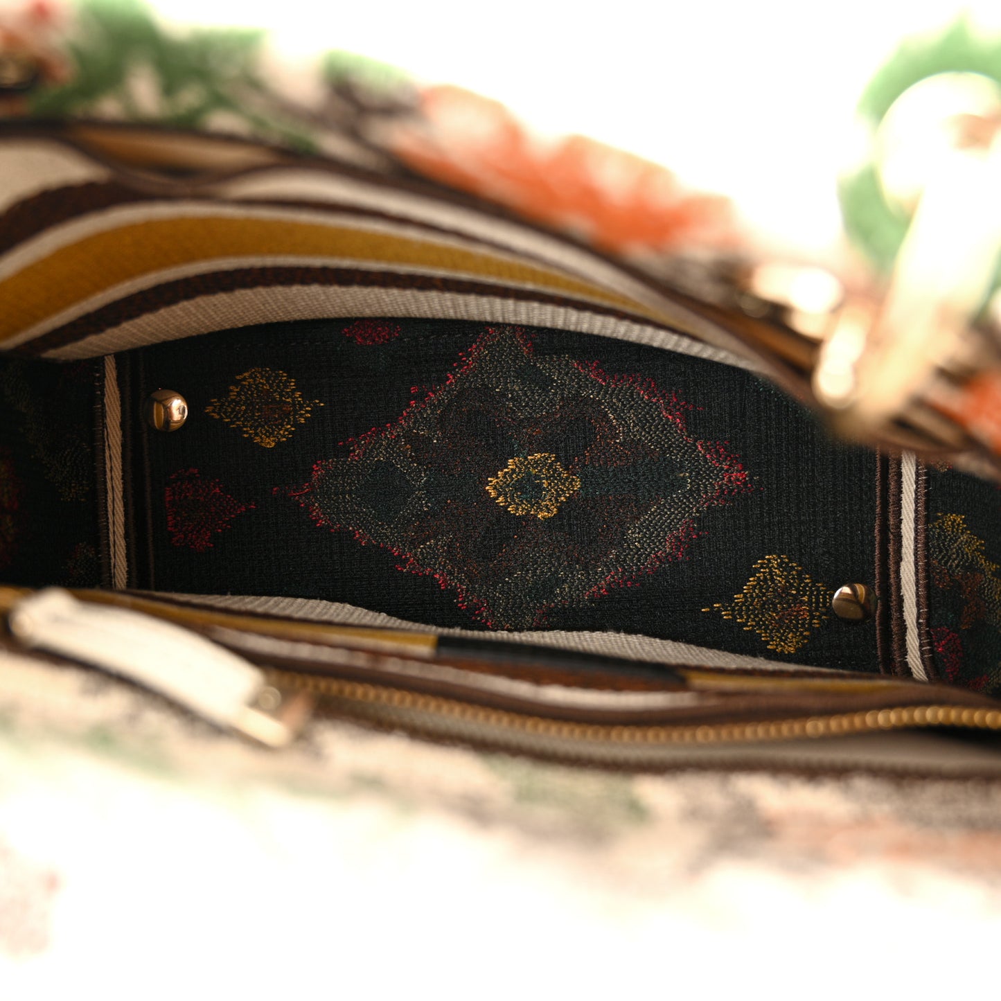 Canvas Embroidered Paisley Medium Lady D-Lite Multicolor