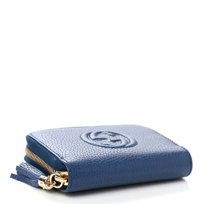 Gucci Pebbled Calfskin Small Soho Zip Around Wallet Blue 4 of 7