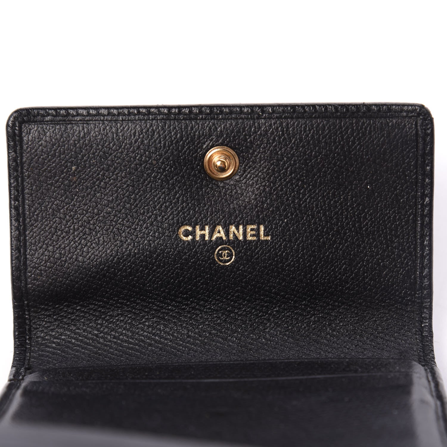 Chanel Grained Calfskin CC Button Flap Wallet Black 6 of 9