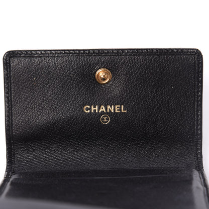 Chanel Grained Calfskin CC Button Flap Wallet Black 6 of 9