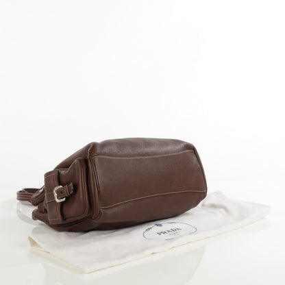 Prada Cervo Deerskin Shoulder Bag Brown 4 of 9