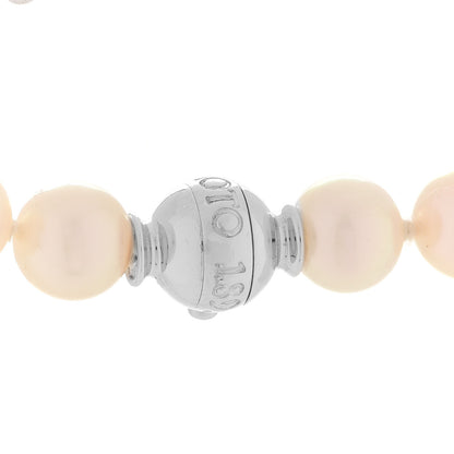 Mikimoto 18K White Gold Diamond Akoya Pearl 7-7.5mm Strand Rondelle Necklace 4 of 6