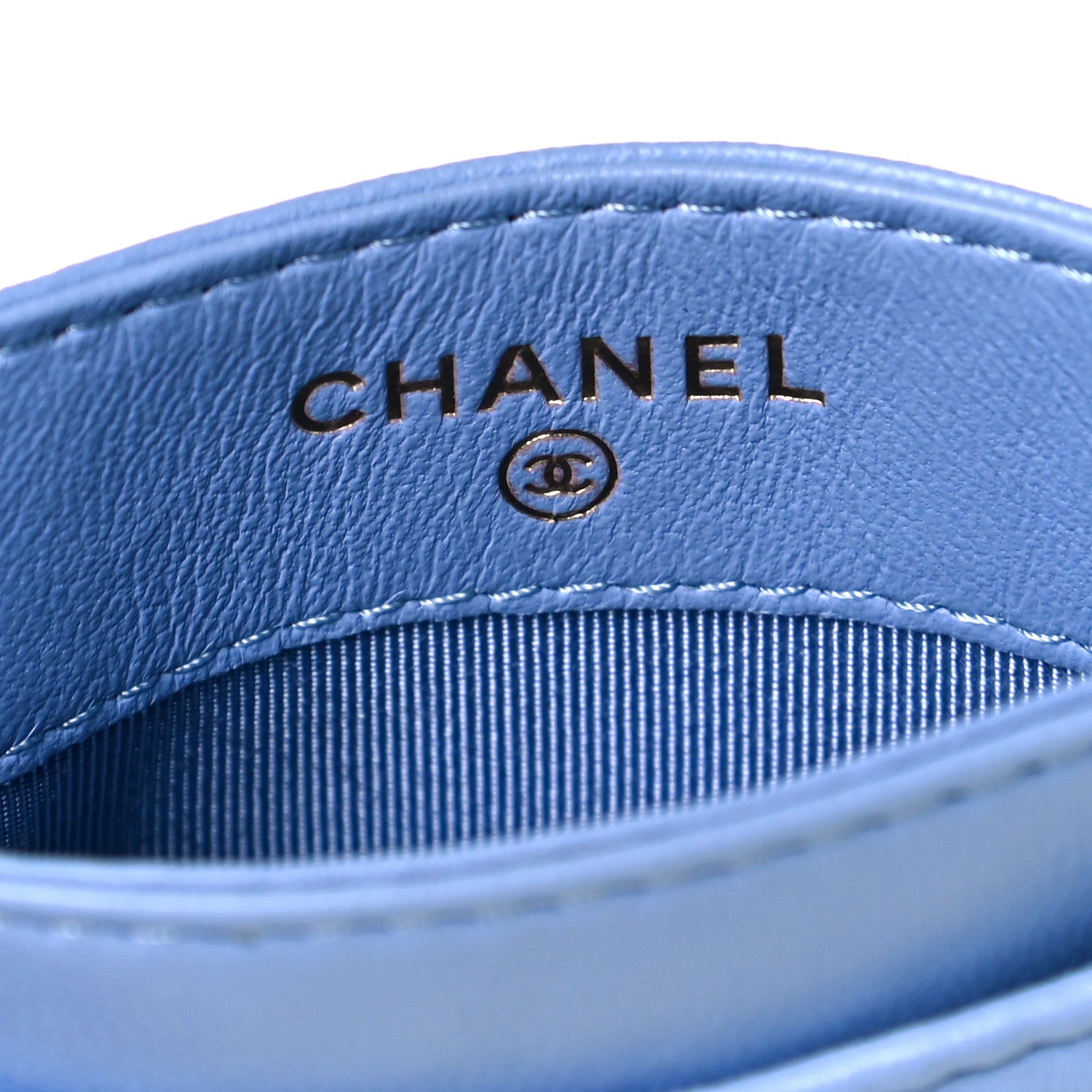 Chanel Lambskin Quilted Card Holder Light Blue 6 of 11