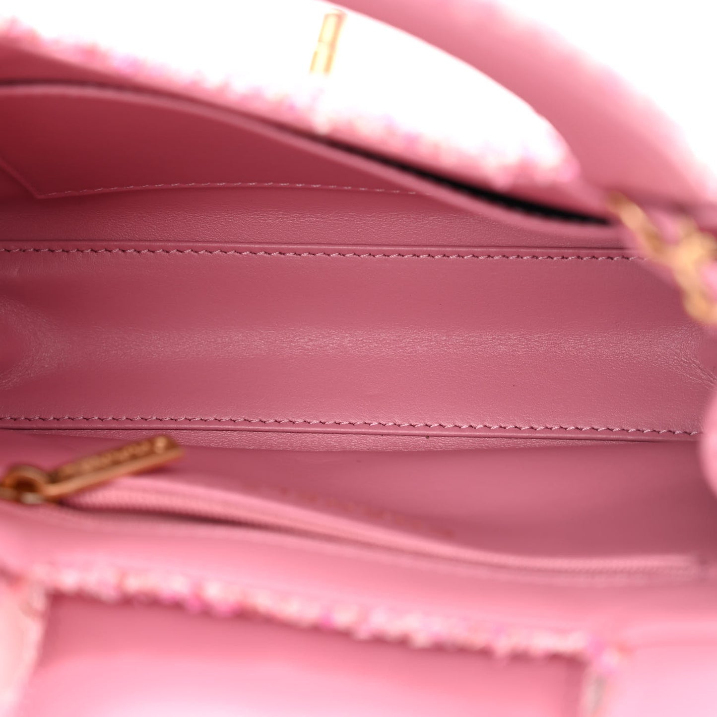 Tweed Quilted Nano Kelly Shopper Pink