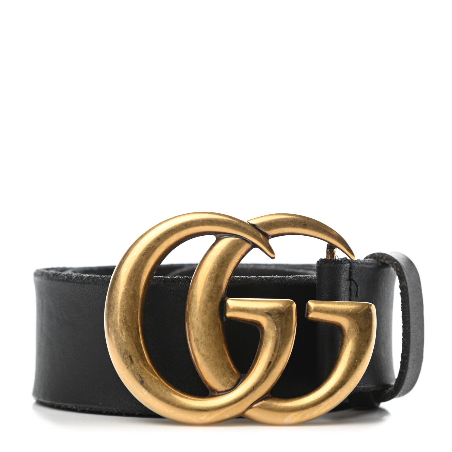 Gucci Faded Calfskin Double G 40mm Belt 80 32 Black 1 of 5
