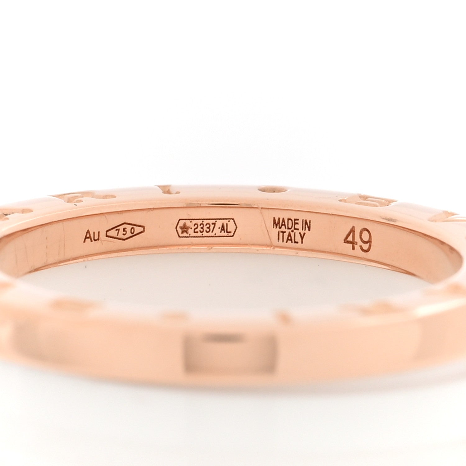 Bulgari 18K Rose Gold White Ceramic B.Zero1 Two-Band Ring 49 5 4 of 5