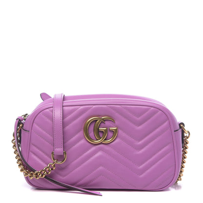 Gucci Calfskin Matelasse Small GG Marmont Chain Shoulder Bag Candy Mousse 2 of 10