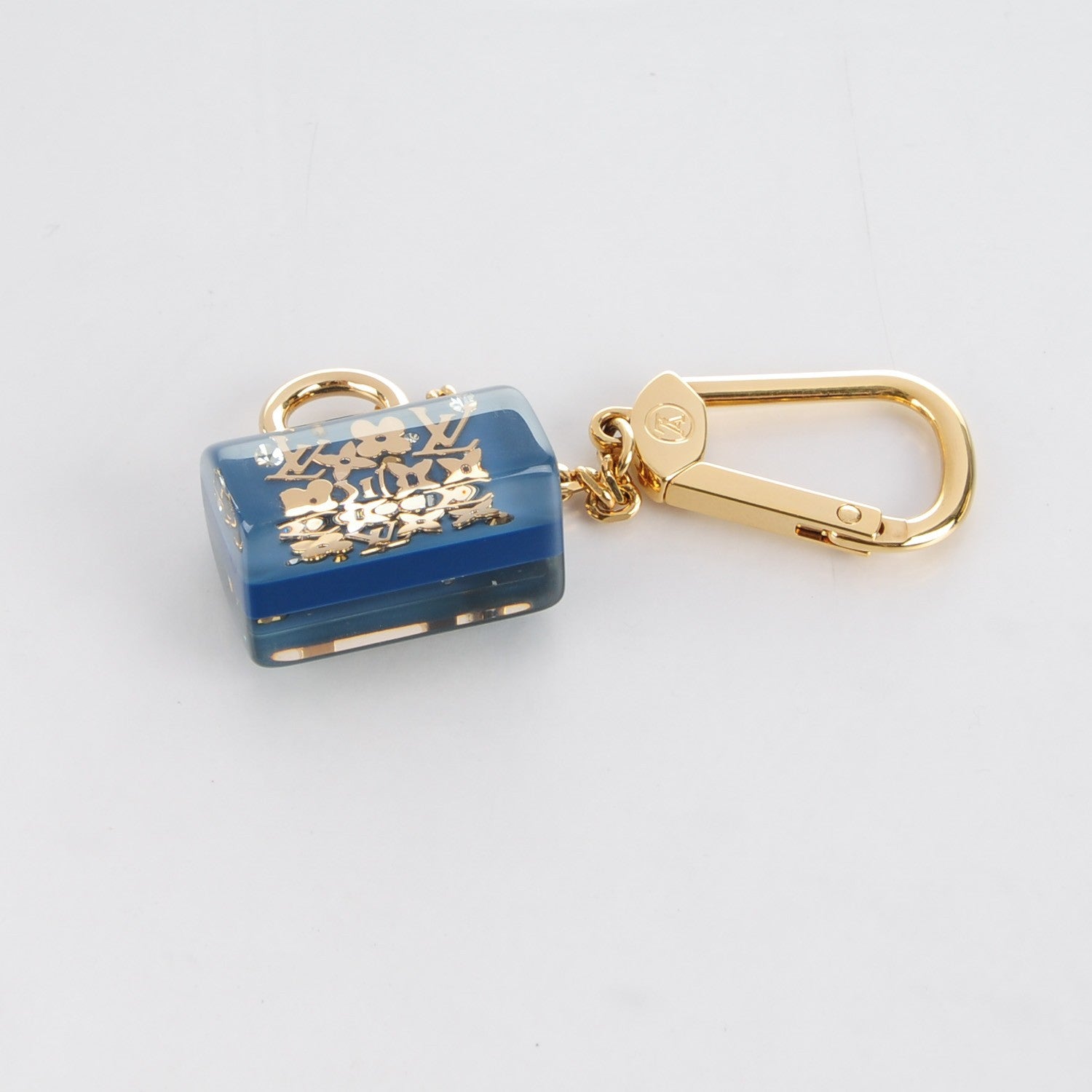 Louis Vuitton Resin Inclusion Speedy Bag Charm Key Chain Blue 3 of 4