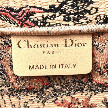 Christian Dior Canvas Toile De Jouy Embroidered Medium Book Tote Rose Multicolor 6 of 10