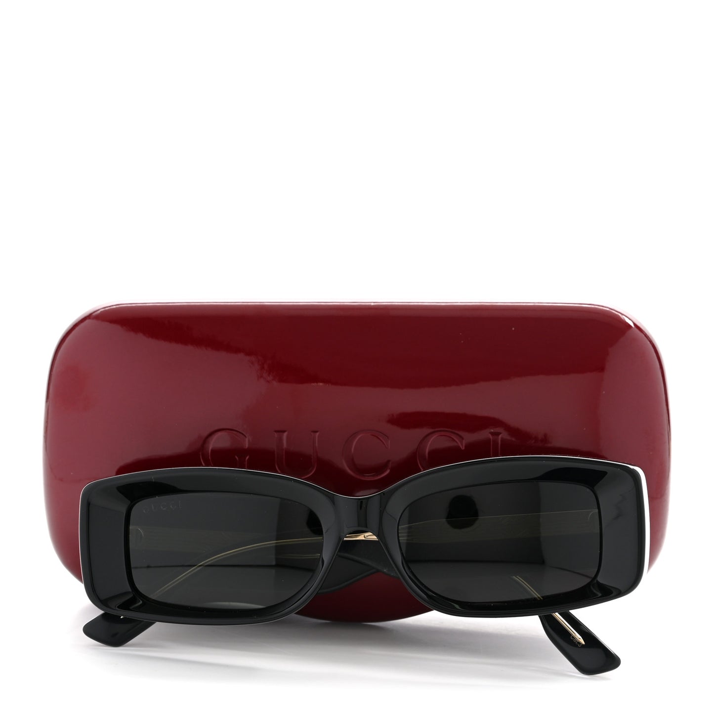 Acetate Rectangle Frame Sunglasses GG1528S Black