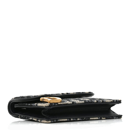 Christian Dior Oblique Saddle Card Holder Blue 4 of 7