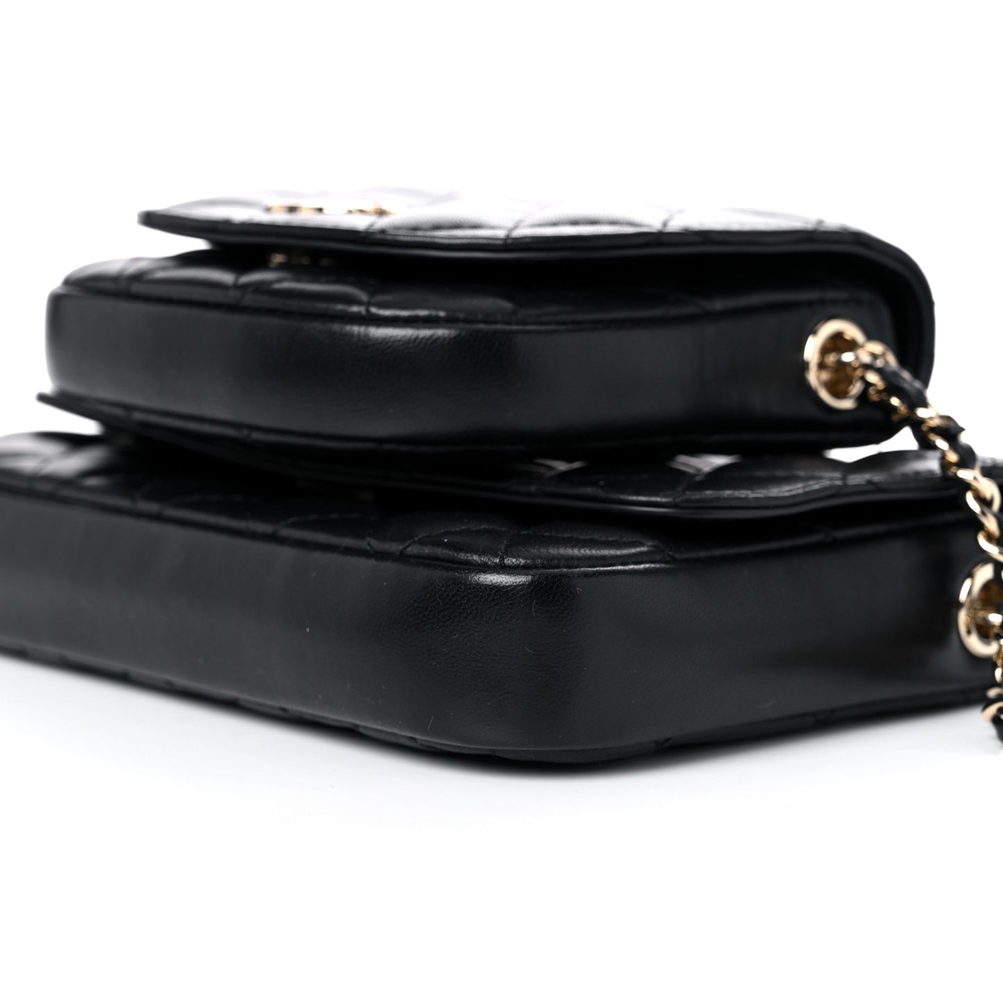 Lambskin Quilted Side Packs Black