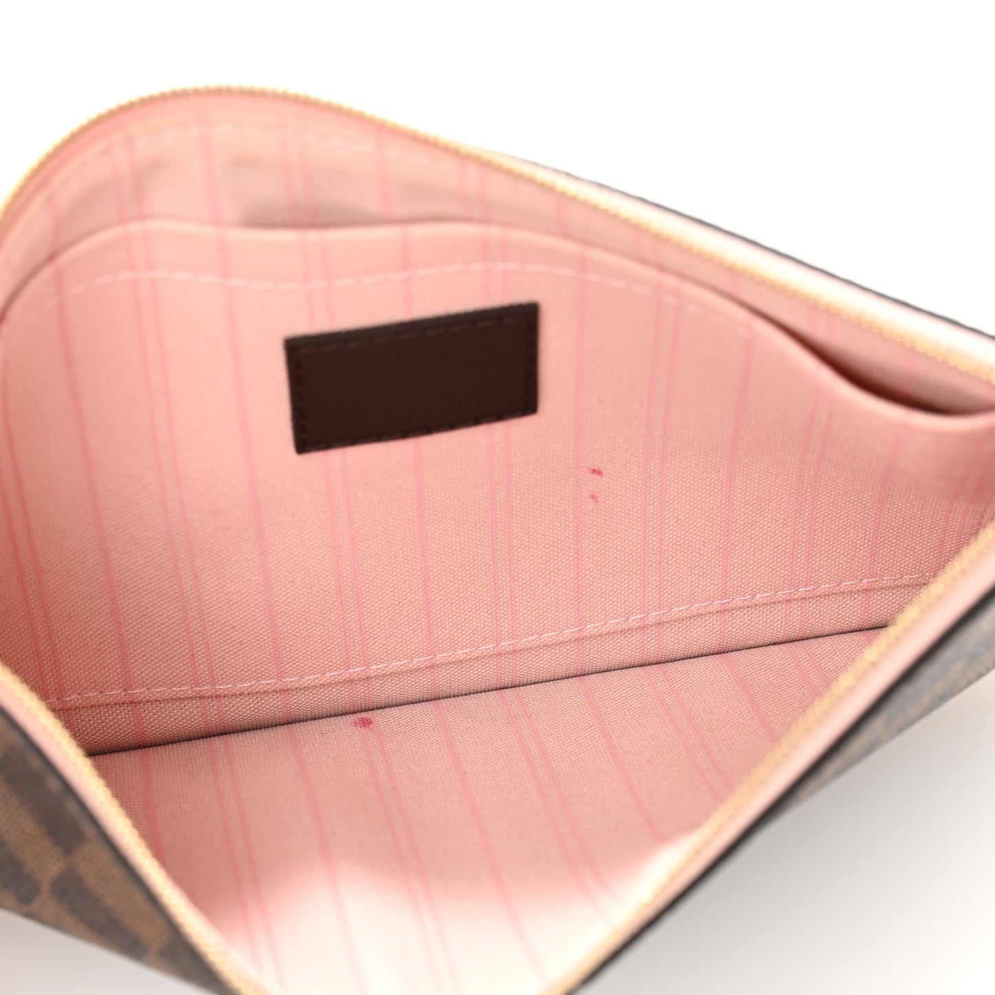 Damier Ebene Neverfull MM GM Pochette Rose Ballerine