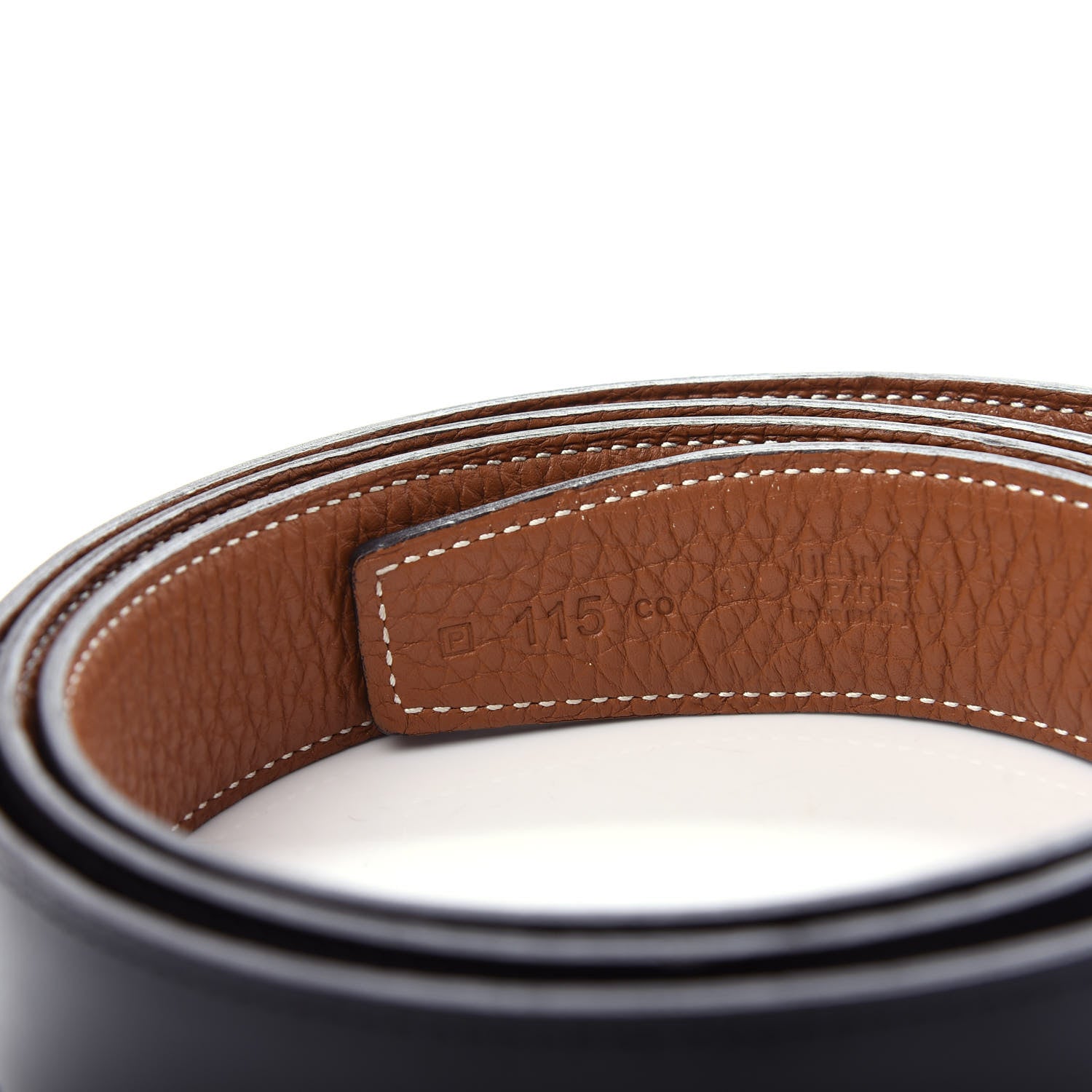 Hermes Box Togo 32mm Belt Strap 115 Black Gold 3 of 7