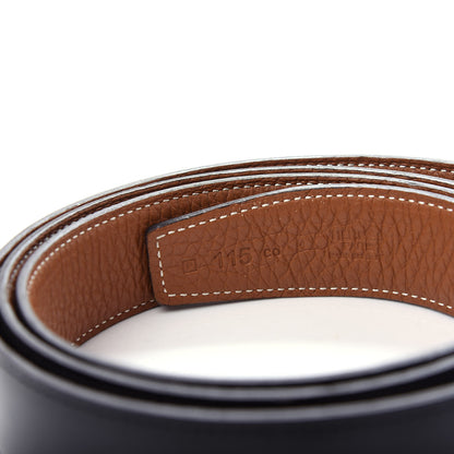 Hermes Box Togo 32mm Belt Strap 115 Black Gold 3 of 7
