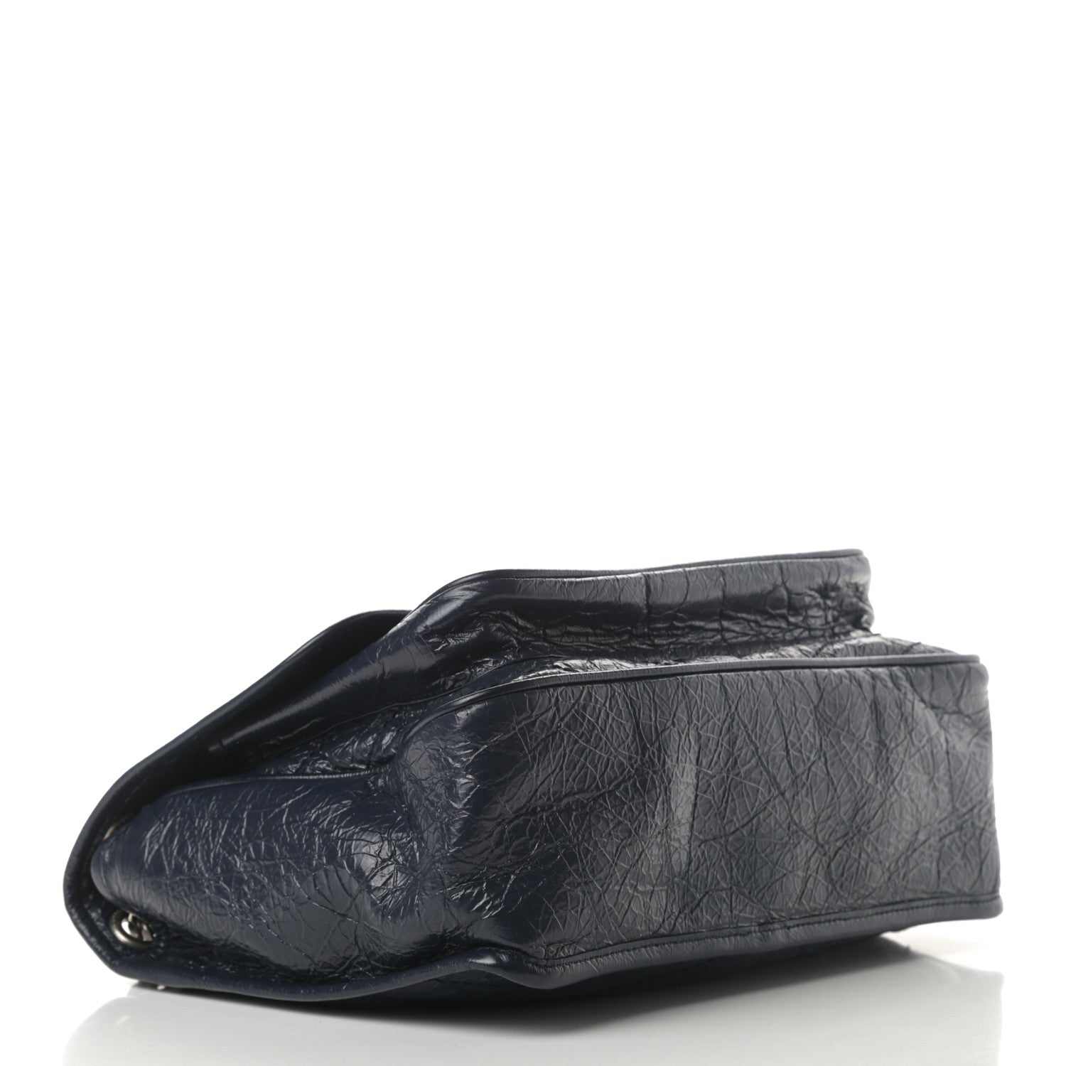 Saint Laurent Crinkled Calfskin Matelasse Monogram Medium Niki Chain Satchel Deep Marine 4 of 10