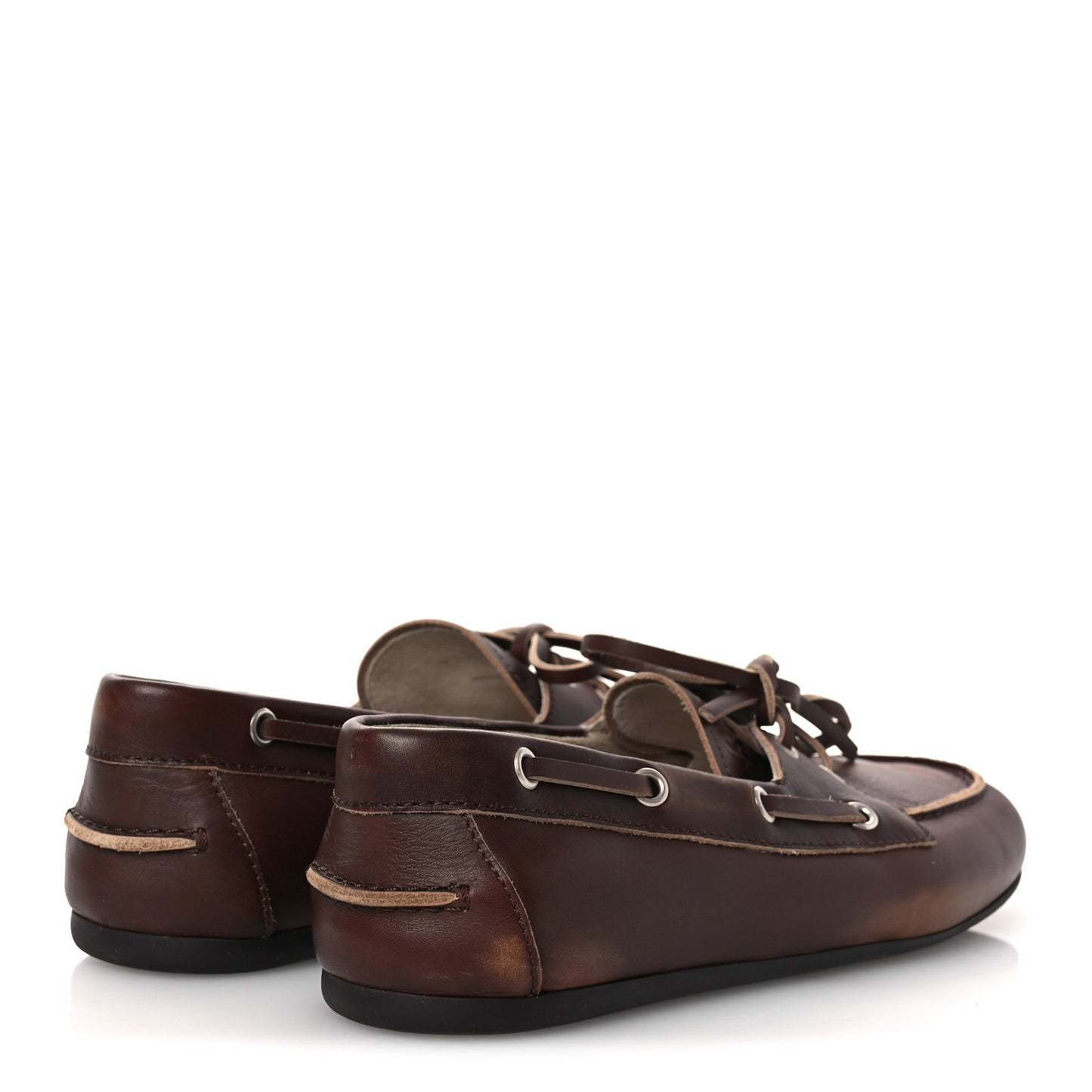 Vitello Deco Boat Loafers 38 Sienna