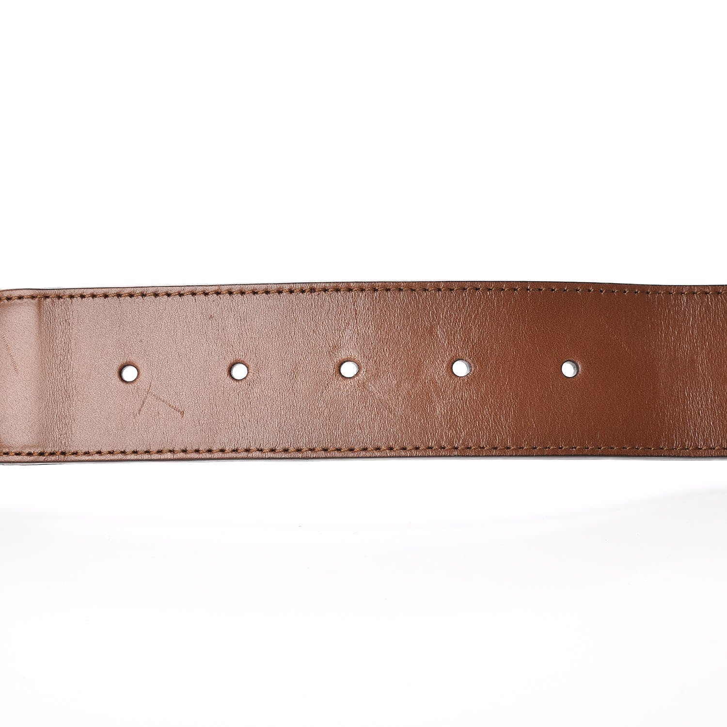 Gucci Nylon Calfskin Double G Web 40mm Belt 85 34 Green Red Cuir 5 of 7