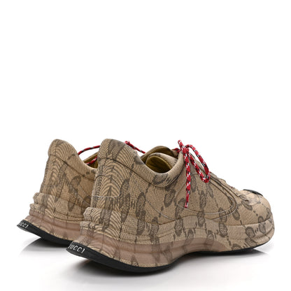 Gucci Ultralight Plume Calfskin Monogram Printed Mens Gucci Run Sneakers 8 Beige Ebony 4 of 10