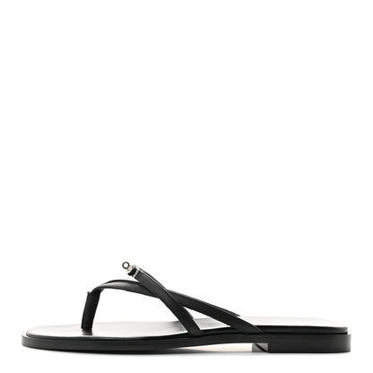Hermes Calfskin Miss Sandals 38 Black 1 of 8