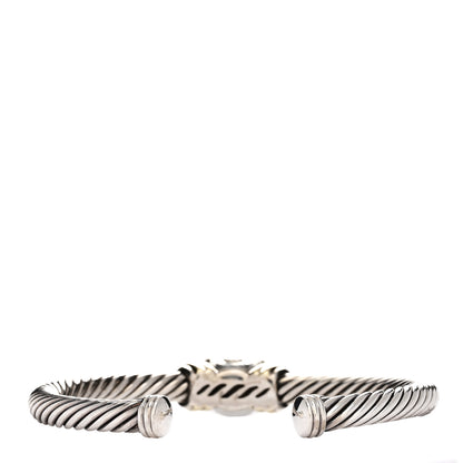 David Yurman Sterling Silver 14K Yellow Gold Black Onyx 5mm Noblesse Cable Bracelet 2 of 3