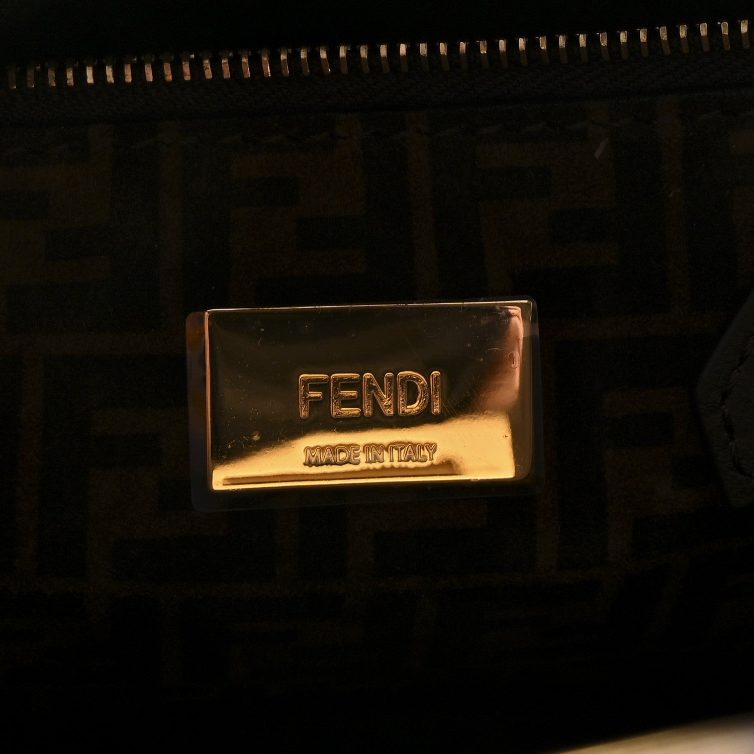 Fendi Vitello Seta Suede FF Mini Peekaboo Iconic Satchel Chocolate Sigaro Marrone 6 of 10
