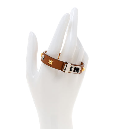 Hermes Swift Mini Dog Square Studded Bracelet T2 Gold 2 of 7