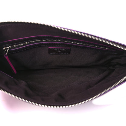 Chanel Iridescent Crumpled Calfskin CC Ripples Medium Cosmetic Case Purple 5 of 12