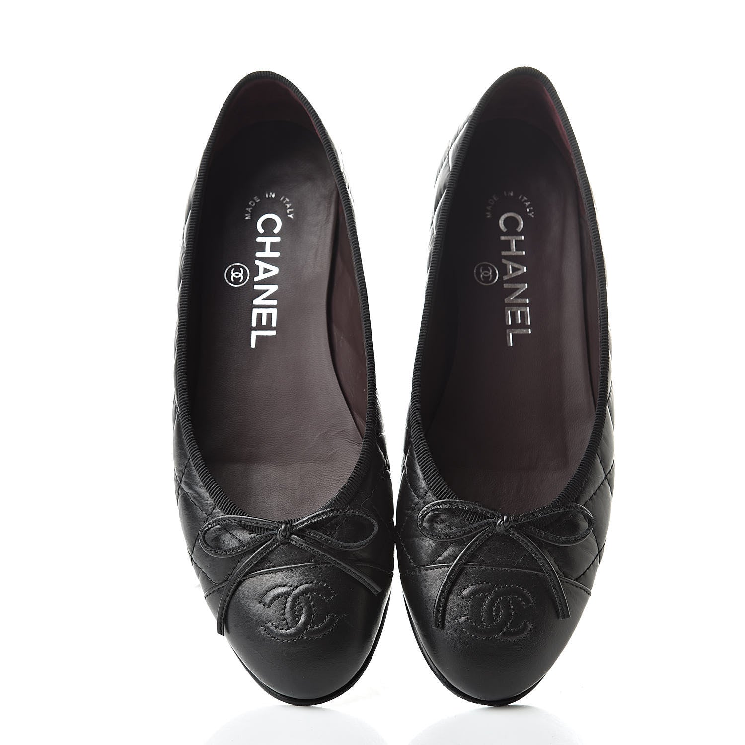 Chanel Aged Calfskin Quilted Cap Toe Ballerina Flats 36 Black 7 of 15