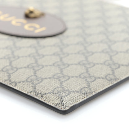 Gucci GG Supreme Monogram Neo Vintage Zip Wristlet Pouch Beige New Acero Crop 8 of 8